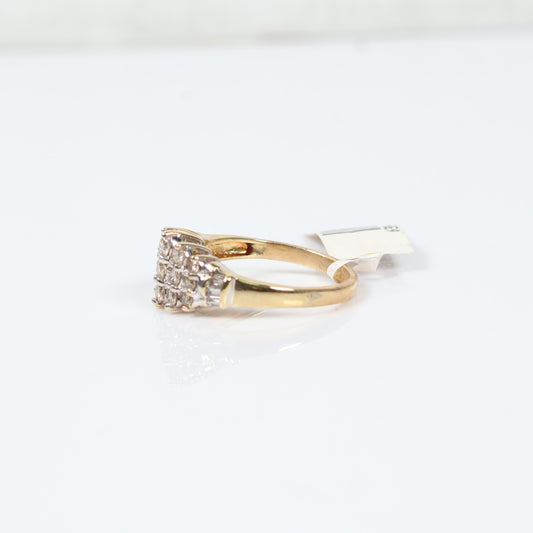 14K Yellow Gold Diamond Luxury Wedding Ring Ct Dia / 4.3gr / Size 8.5