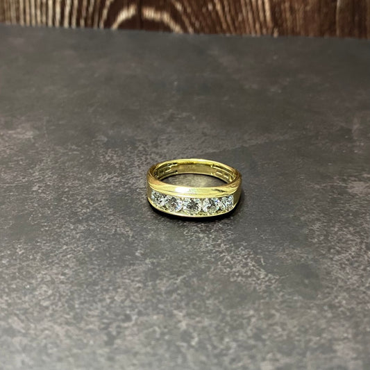 14K Yellow Gold Lab Diamond Luxury Engagement Ring 1.50Ct Lab Dia Vs / 8.1gr / Size 9 3/4