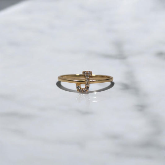 14K YG Letter J Ring / 1.26gr / 7.5