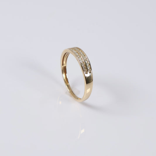 14K YG Diamond Band Engagement Ring / 2.13gr / Sz 10 / Ct Dia