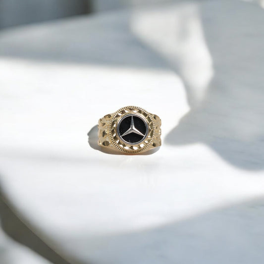 10K 2 Tone Black MB rings / 4.67gr / Sz 9.5 /