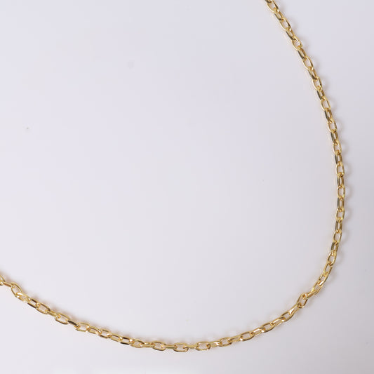 14K YG Paper Clip Chain / 4.3gr / 2mm / 18in /