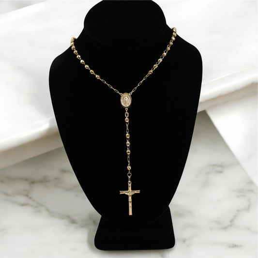 10K YG Rosary Chain / 17.51gr / 4.7mm / 26in /