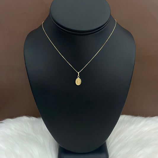 18K YG Letter F Mate Pendant / 0.48gr / 0.6in /