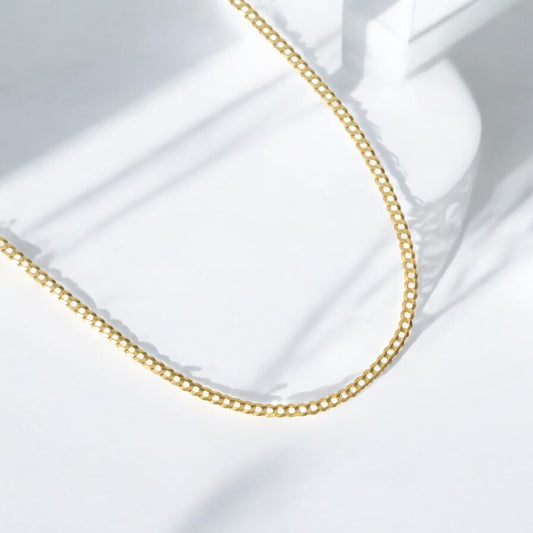 14K YG American Cuban Link Chain / 7.29gr / 3.2mm / 24in /