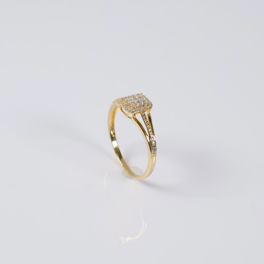 10K YG Diamond Luxury Square Rings / 1.6gr / Sz 9 / Ct Dia