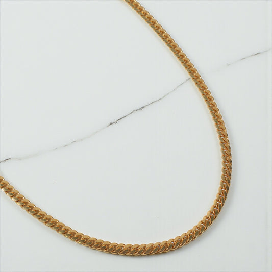 Yellow Gold Over Silver 999 Micro Cuban Links Chain / 26.8gr / 4.3mm / 24in /