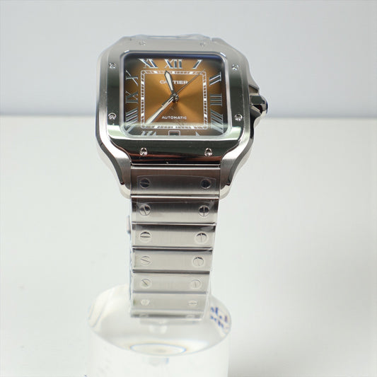 Cartier Santos Brown Face Watch / 41mm