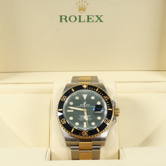 Rolex Submariner Date Ref 126613LN Black Dial Ceramic Bezel Stainless Steal 18K Yellow Gold Oyster Band Watch / 41mm