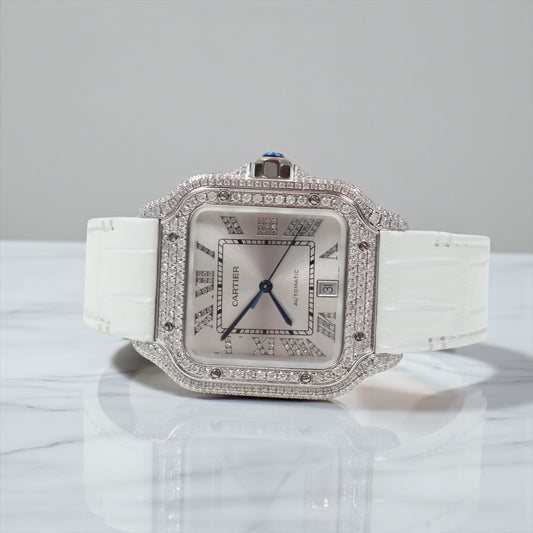 Cartier Santos White Bustdown XL Watch