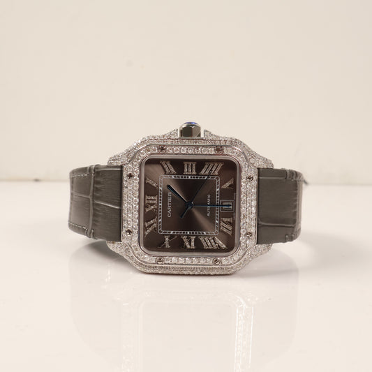 Cartier Santos Grey Bustdown XL Watch