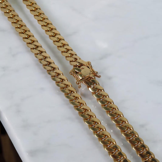 14K YG Cuban Links Chain / 156.8gr / 9mm / 24in /