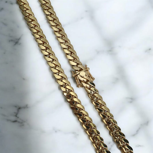 10K YG Cuban Links Chain / 204.2gr / 12mm - 24in