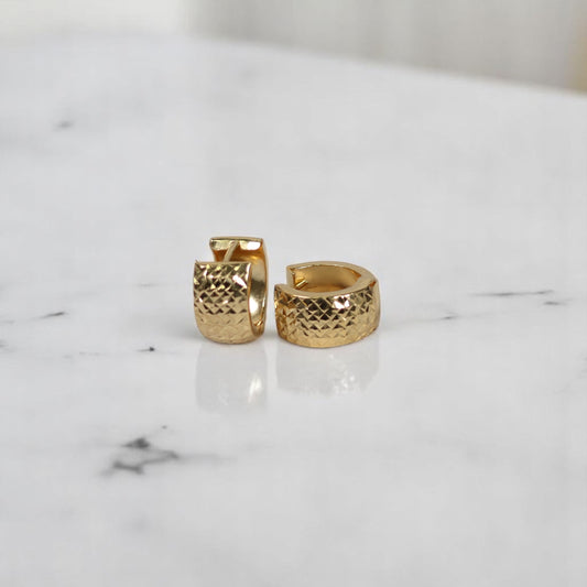 14K YG Vintage Hoop Earrings / 2.26gr / 0.5in /