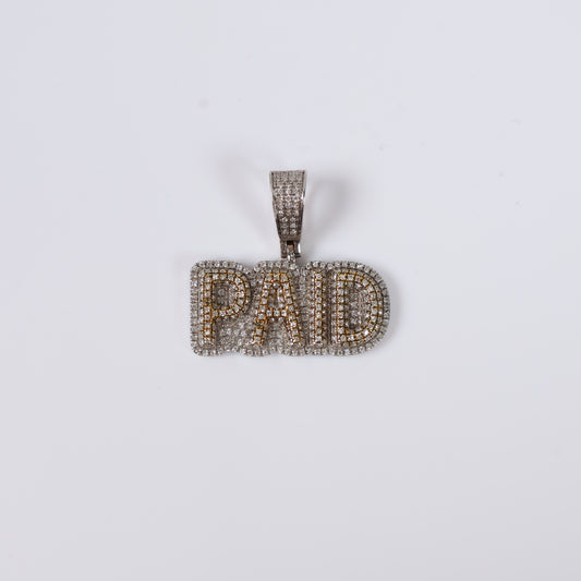 Paid Pendant 10K White-Yellow Gold With Diamond / 4.4gr