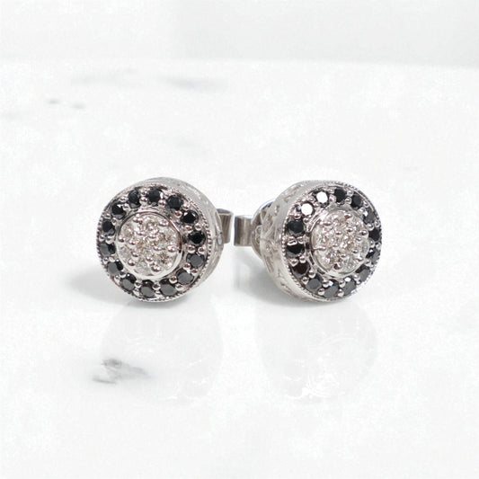 14K WG Black Diamonds Luxury Stud Earrings / 4.1gr / / Wt Dia
