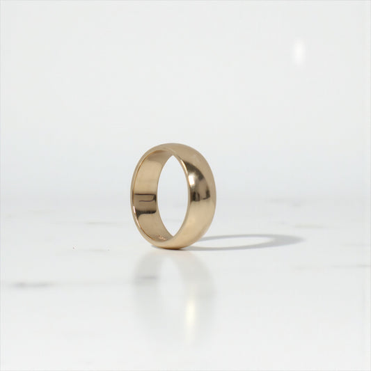 14K YG Band Engagement Ring / 6.3gr / Sz 6.5 / 6mm /