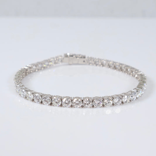 14K WG Lab Diamond Tennis Bracelet / 8.4gr / 4mm / 7in / 10.66Ct Lab Dia