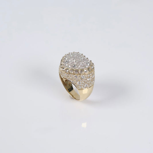 10K YG Diamond Heart Reverse Ring / 7.92gr / Sz 7 / 3.75Ct / VS2-SI / G-H
