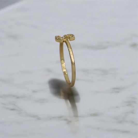 14K YG Letter S Ring / 1.34gr / Sz 7.5