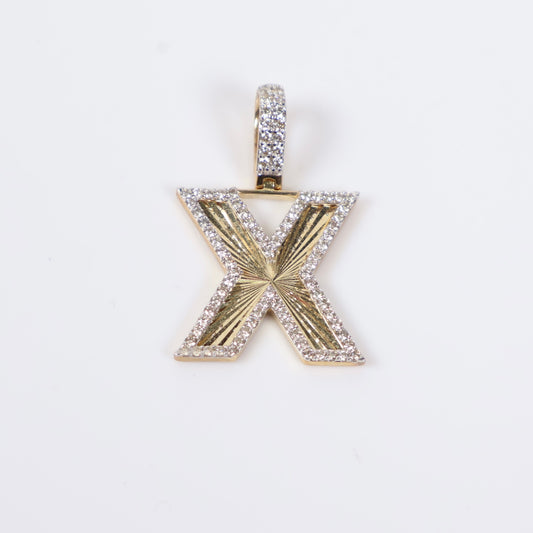 10K YG Diamond Letter X Pendant / 2.71gr / 0.8in / D-0.60Ct