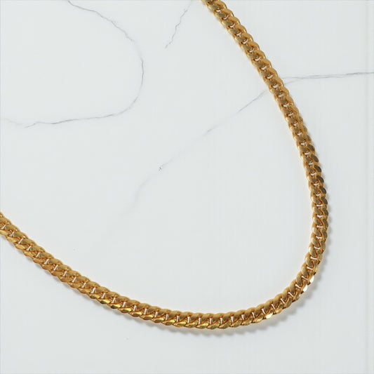 Yellow Gold Over Silver 999 Micro Cuban Links Chain / 29.7gr / 5mm / 18in /