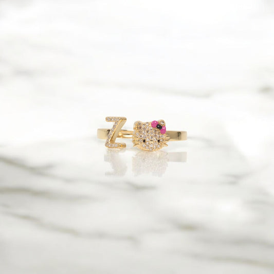 10K YG Diamond HK - Letter Z Rings / 2.54gr / Sz 7 / 0.12Wt Dia