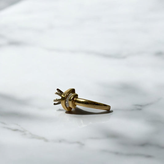 14K Yellow Gold Diamond Fashion Wedding Setting No Stone Engagement Ring Ct Dia / 7gr / Size 6