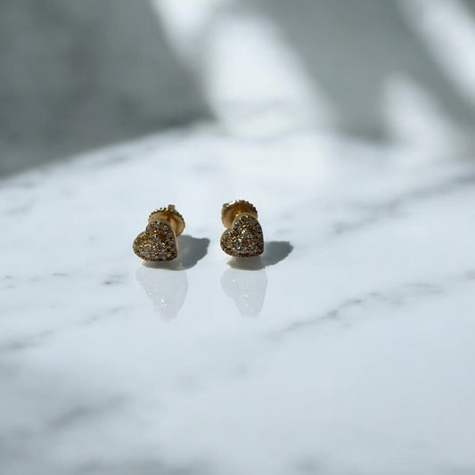 10K Yellow Gold Diamond Flower Stud Earrings 0.28Ct / 1.1gr