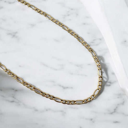 14K YG Figaro Chain / 10.72gr / 5mm / 26in