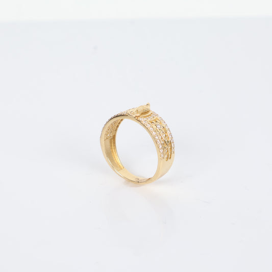 Virgin Ring 14K Yellow Gold With Zirconia / 3gr / Size 7.5
