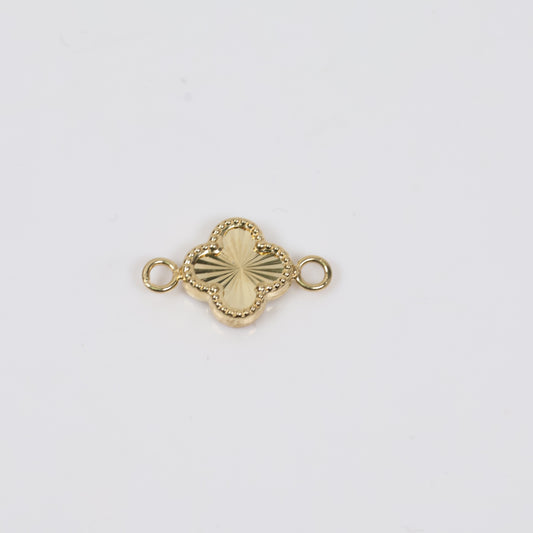 18K YG Diamond Cut Clover Ironwork / 0.77gr / 0.3in /