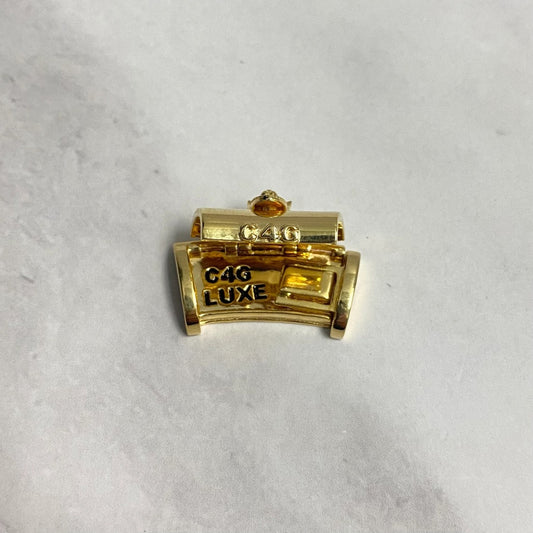 10K Yellow Gold Plain Sleek Lock With Panther / 3.2gr / 9mm / 0.6in