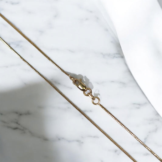 10K YG Box Link Chain / 1.50gr / 0.7mm / Sz 16in