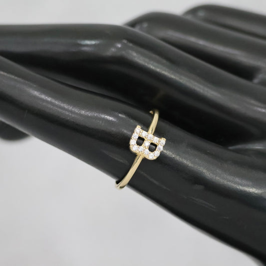 14K YG Letter B Ring / 1.31gr / Sz 7.5