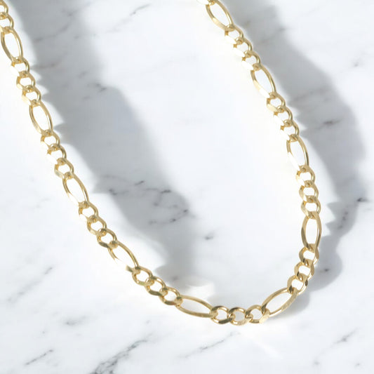 14K Yellow Gold Figaro Chain / 24.1gr / 5.7mm / 22in