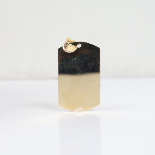 14K YG Military Plate Pendant / 3.9gr / 1.2in /