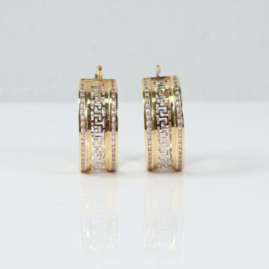 14K YG Luxury Hoop Earrings / 8.5gr / 1.5in /