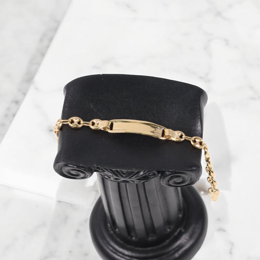 18K Yellow Gold Gc Baby Name Bracelet / 2.6gr / 4.8mm / 5.5in