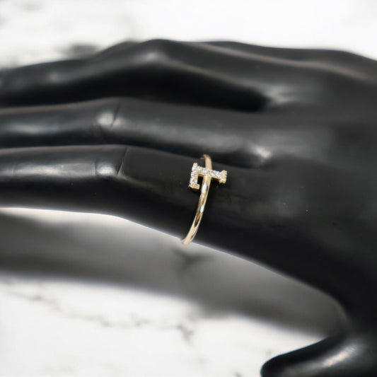 14K YG Letter L Rings / 1.28gr / 7 3/4