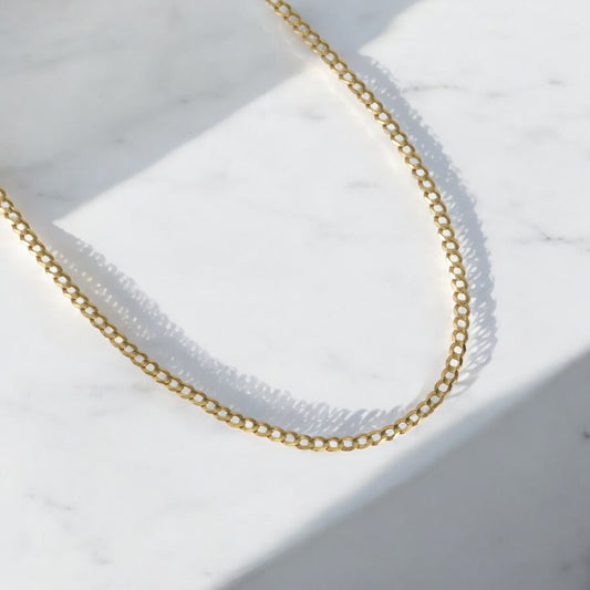14K Yellow Gold American Cuban Link Chain / 10.9gr / 3mm / 22in