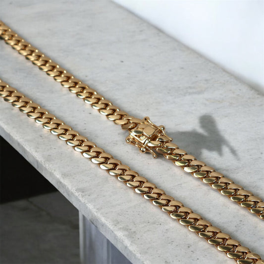 Chain Cuban Links 10K YG Size 8.4 mm / 24 1/4 in Weight 109.5Gr