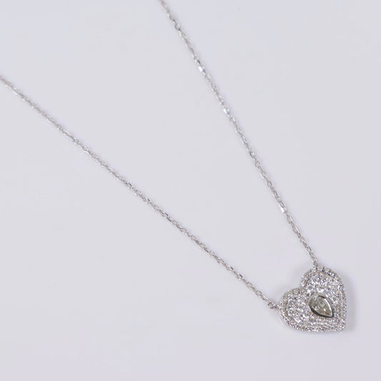 14K WG Diamond Heart Set Jewelry / 2.37gr / 1mm / 18in / 0.50Ct / VS2-SI / G-H