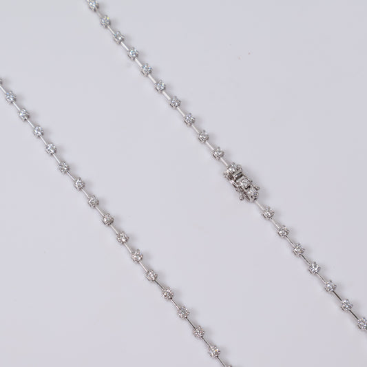 14K WG Lab Diamond Tennis Chain / 8.9gr / 2mm / 18in / 2.52 CTTW Lab VS / E-F
