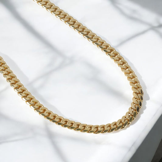 10K YG Cuban Links Chain / 148.52gr / 10.2mm / 24in /