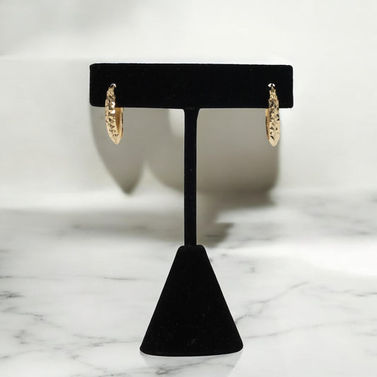 14K YG Fashion Hoop Earrings / 2.36gr / 0.7in /