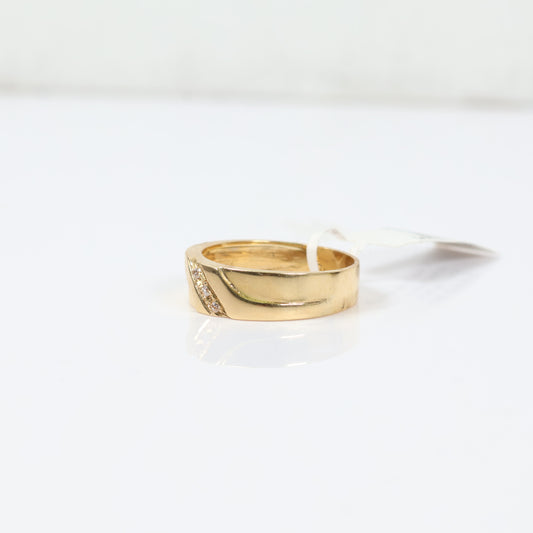 18K Yellow Gold Vintage Ring With Zircons / 5.5gr / Size 9.5