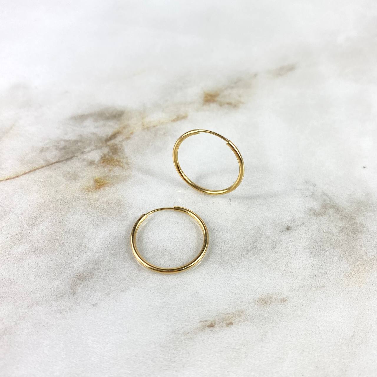 Gold endless hoop sales earrings 18k