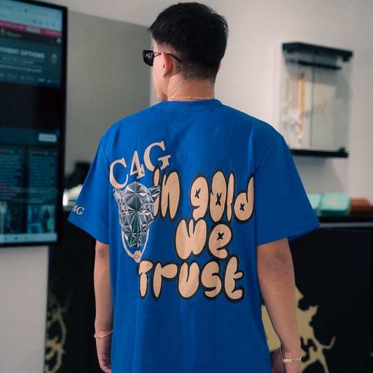 In Gold We Trust Blue T-Shirt