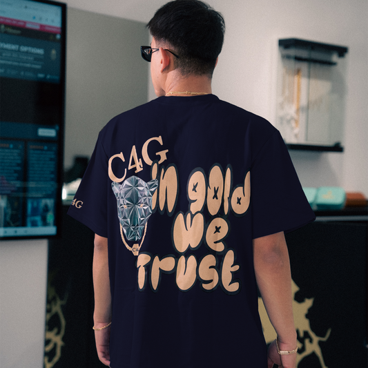 In Gold We Trust Dark Blue T-Shirt
